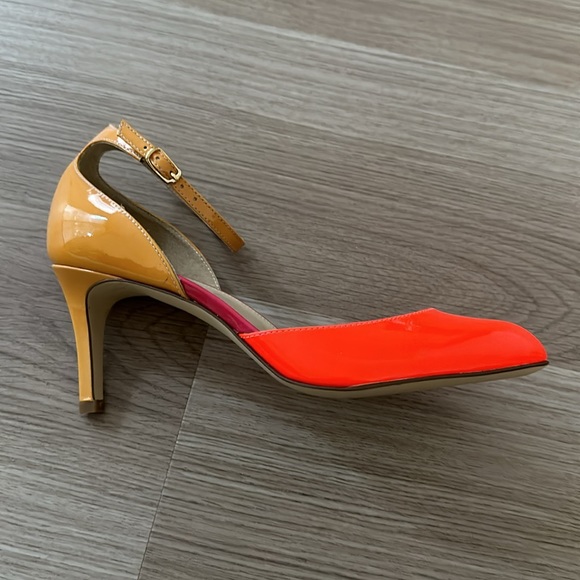 Never Worn J. Crew Patent Leather Colorblock Ankle Strap Pumps - Picture 6 of 12